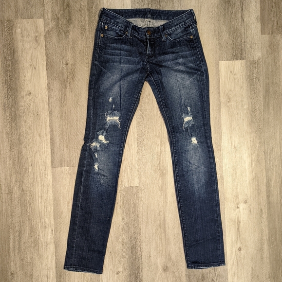 Express Denim - Express Distressed Skinny Jeans 4Long